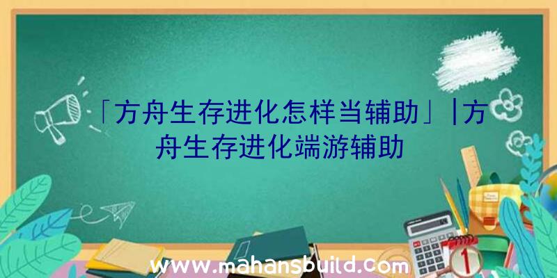 「方舟生存进化怎样当辅助」|方舟生存进化端游辅助